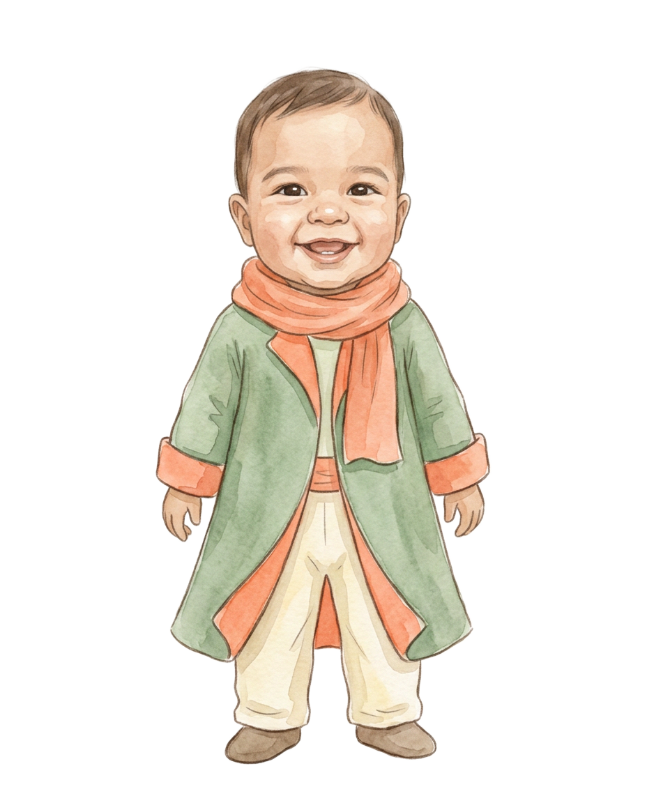 João Pedro ilustrado como o Pequeno Príncipe
